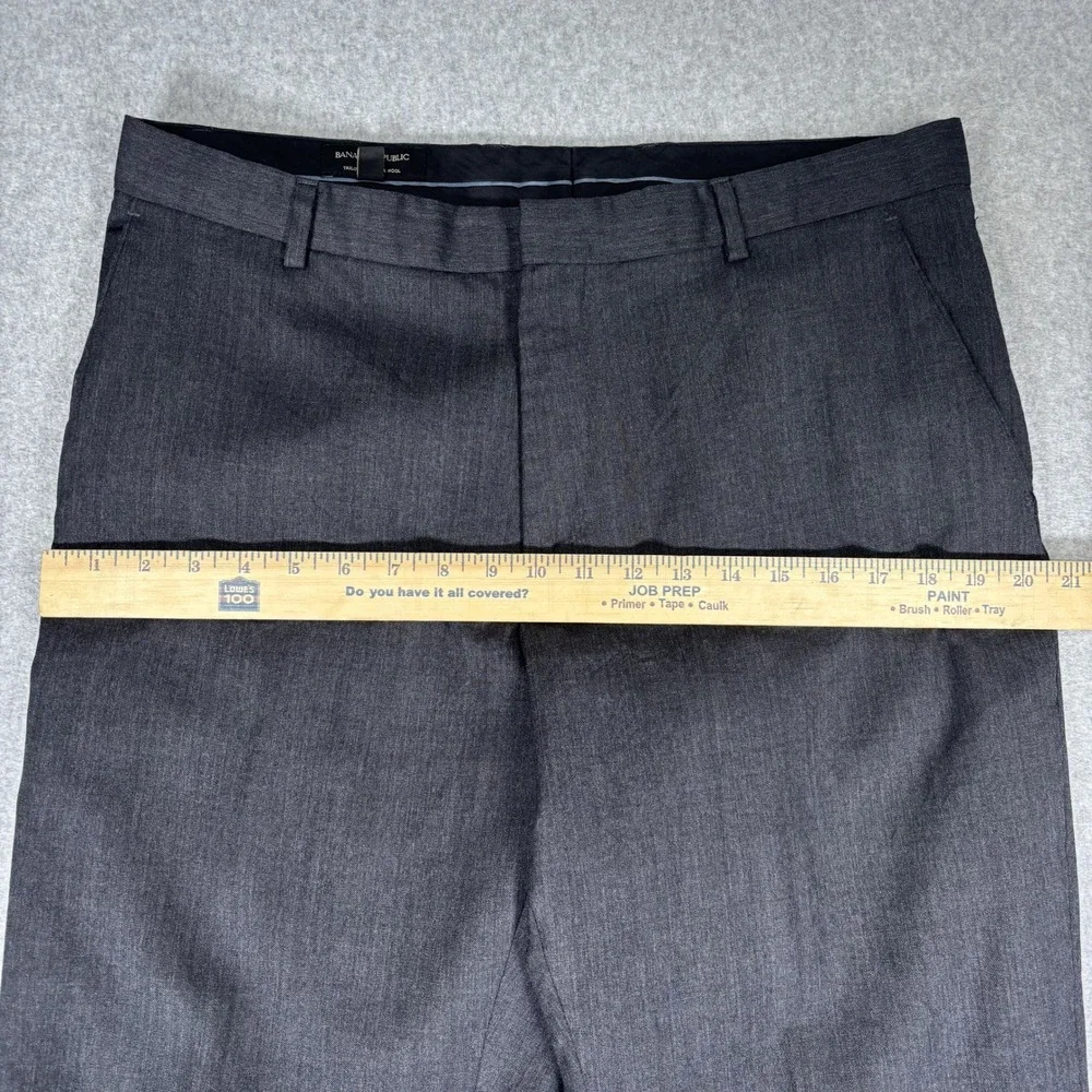 Banana Republic Dress Pants Mens 36x30 Dark Charcoal 100% Wool Tailored Fit